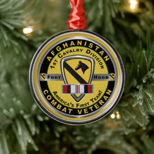 1st Cavalry Division Afghanistan Veteran Metal Ornament