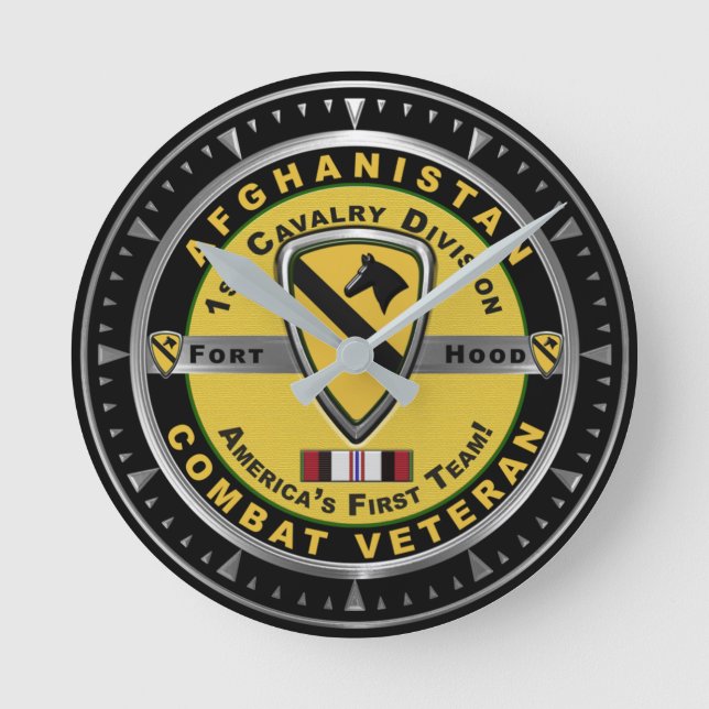 1st Cavalry Division Afghanistan Veteran Round Clock (Front)