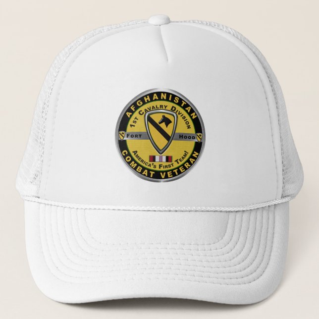 1st Cavalry Division Afghanistan Veteran Trucker Hat (Front)