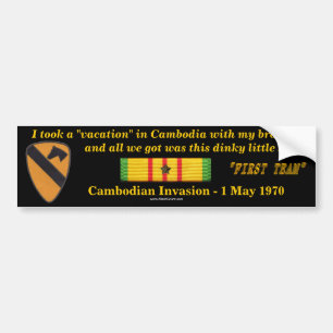 1st Cavalry Division Cambodian Vacation Bumper Sticker