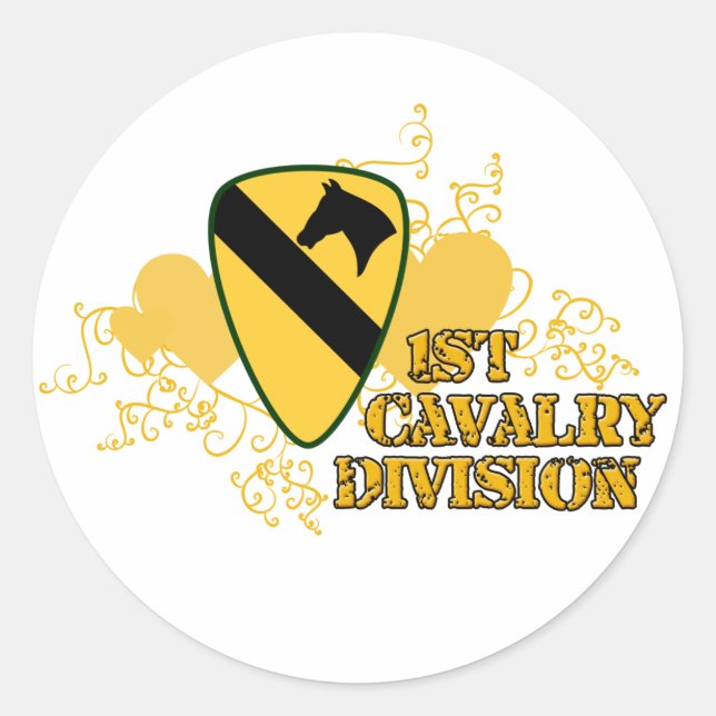 1st Cavalry Division Classic Round Sticker (Front)