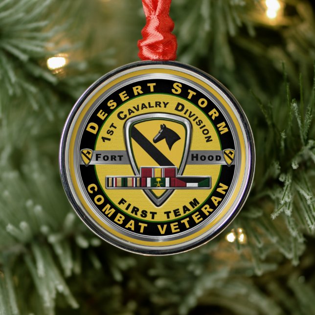 1st Cavalry Division Desert Storm Veteran Metal Or Ornament (Tree)