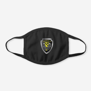 1st Cavalry Division “First Team” Black Cotton Face Mask