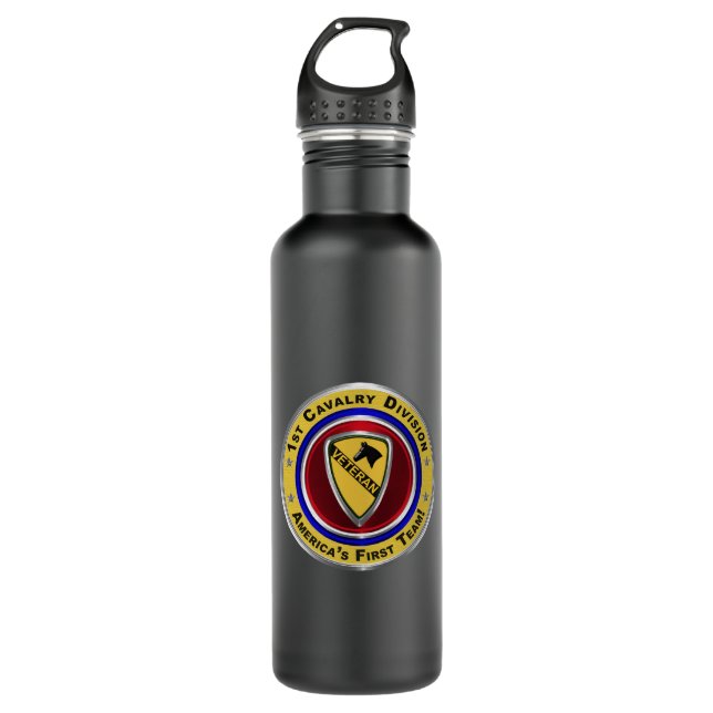 1st Cavalry Division “First Team” Veteran 710 Ml Water Bottle (Front)