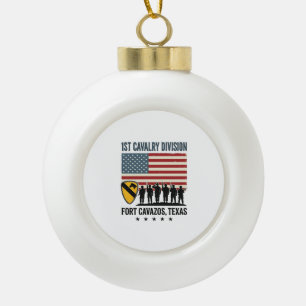 1st Cavalry Division Fort Hood Vintage Military Sh Ceramic Ball Christmas Ornament