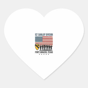 1st Cavalry Division Fort Hood Vintage Military Sh Heart Sticker