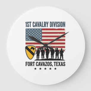 1st Cavalry Division Fort Hood Vintage Military Sh Large Clock