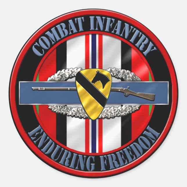 1st Cavalry Division Infantry OEF Classic Round Sticker (Front)