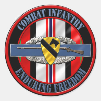 1st Cavalry Division Infantry OEF Classic Round Sticker