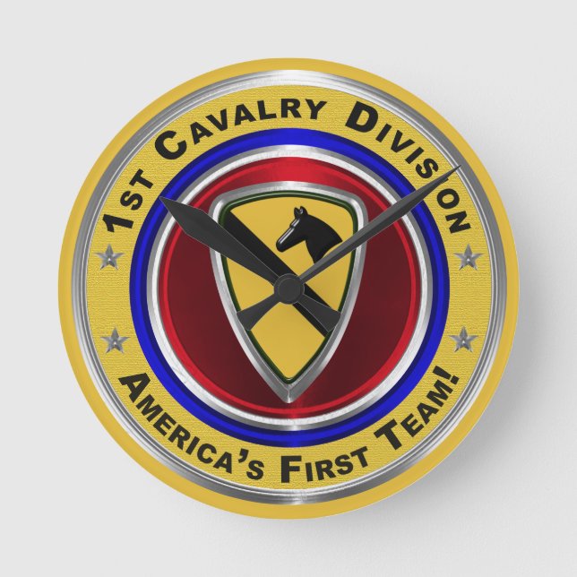 1st Cavalry Division Keepsake Round Clock (Front)