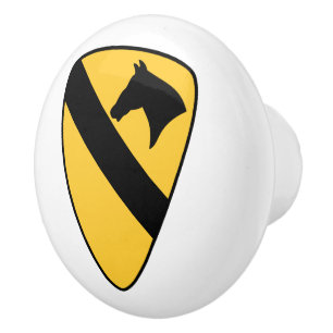 1st Cavalry Division Patch Patriotic Ceramic Knob
