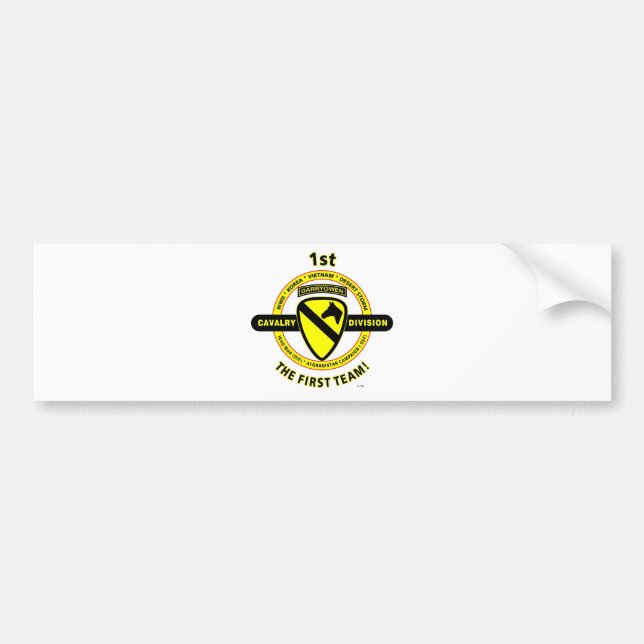 1ST CAVALRY DIVISION "THE FIRST TEAM" BUMPER STICKER (Front)