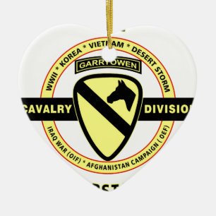 1ST CAVALRY DIVISION "THE FIRST TEAM" CERAMIC ORNAMENT