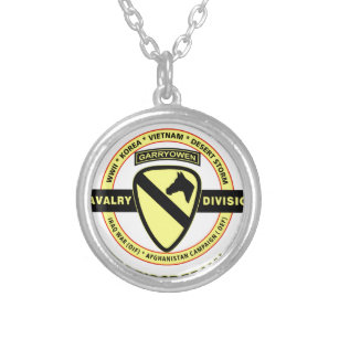 1ST CAVALRY DIVISION "THE FIRST TEAM" SILVER PLATED NECKLACE