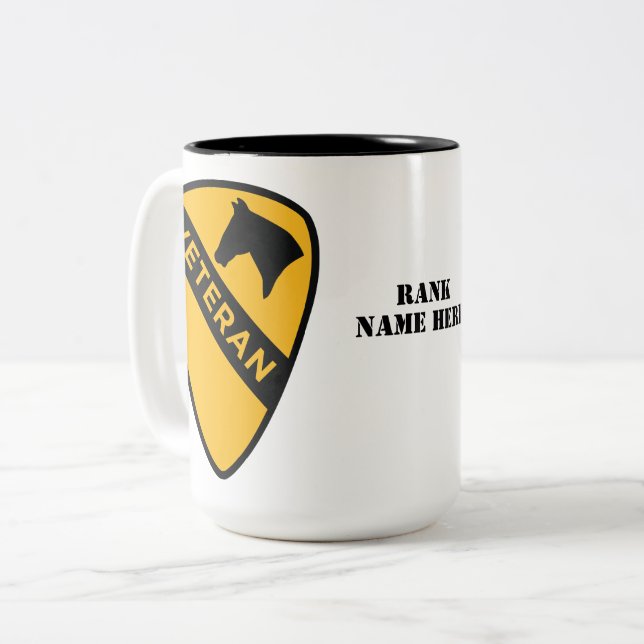 1st Cavalry Division - Veteran (United States) Two-Tone Coffee Mug (Front Left)