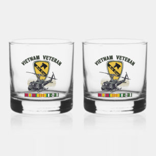 1st Cavalry Division Vietnam Air Cav Whiskey Glass