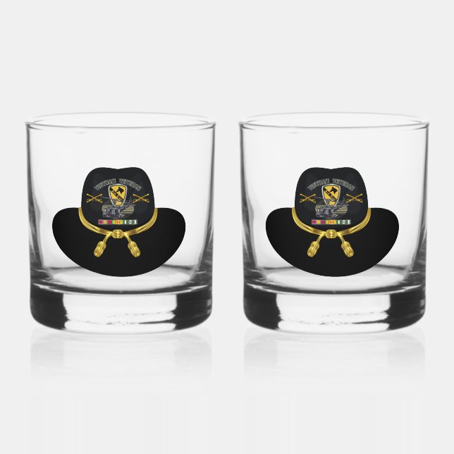 1st Cavalry Division Vietnam Air Cav Whiskey Glass (Front)