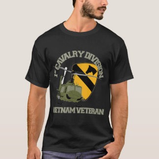 1st Cavalry Division Vietnam Veteran UH1 Gunship V T-Shirt