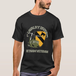 1st Cavalry Division Vietnam Veteran UH1 Gunship V T-Shirt