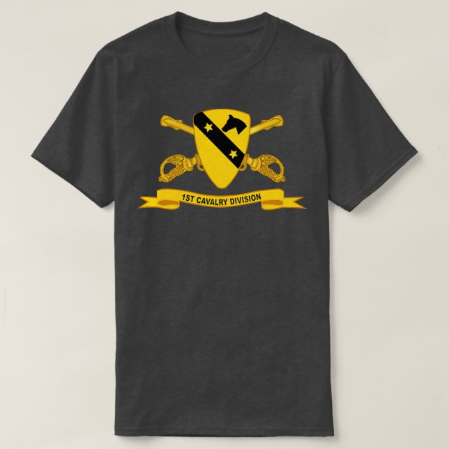 1st Cavalry Division w Br Ribbon T-Shirt (Design Front)
