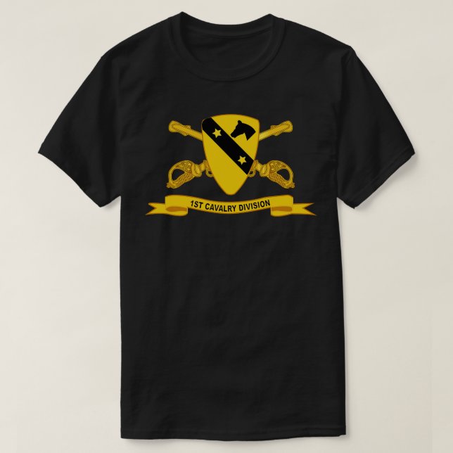 1st Cavalry Division w Br Ribbon T-Shirt (Design Front)