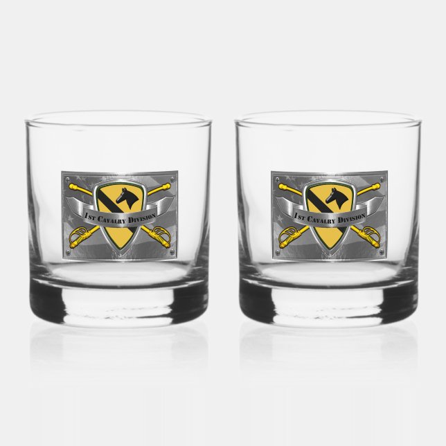1st Cavalry Division  Whiskey Glass (Front)
