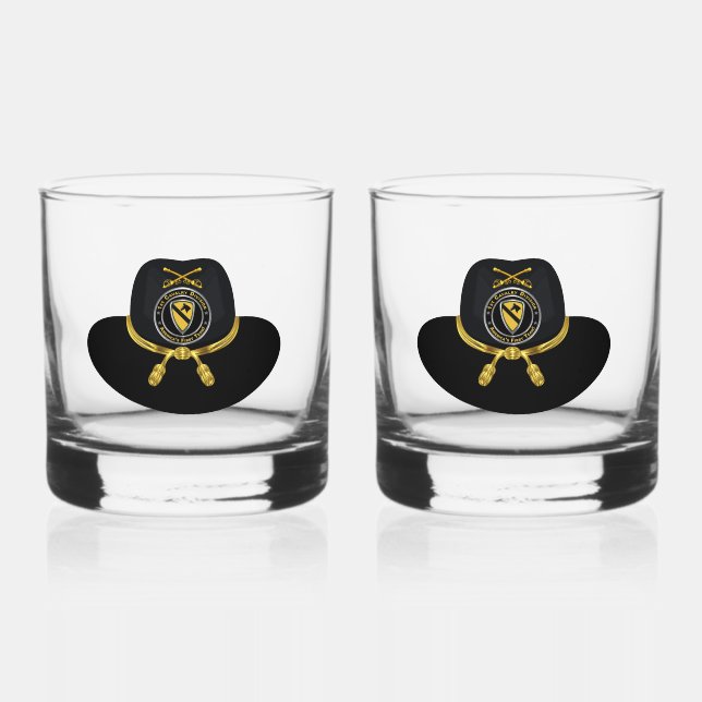 1st Cavalry Division  Whiskey Glass (Front)