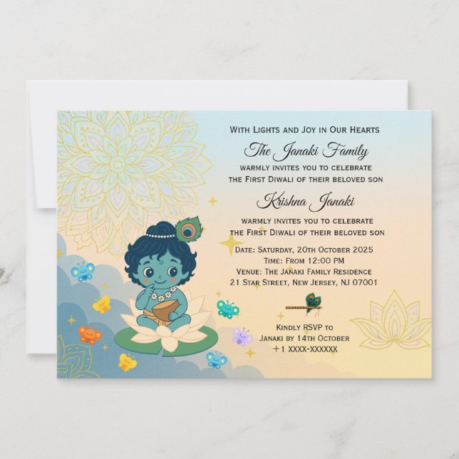 1st Celebration Invitation Personalised Kid Invite (Front)