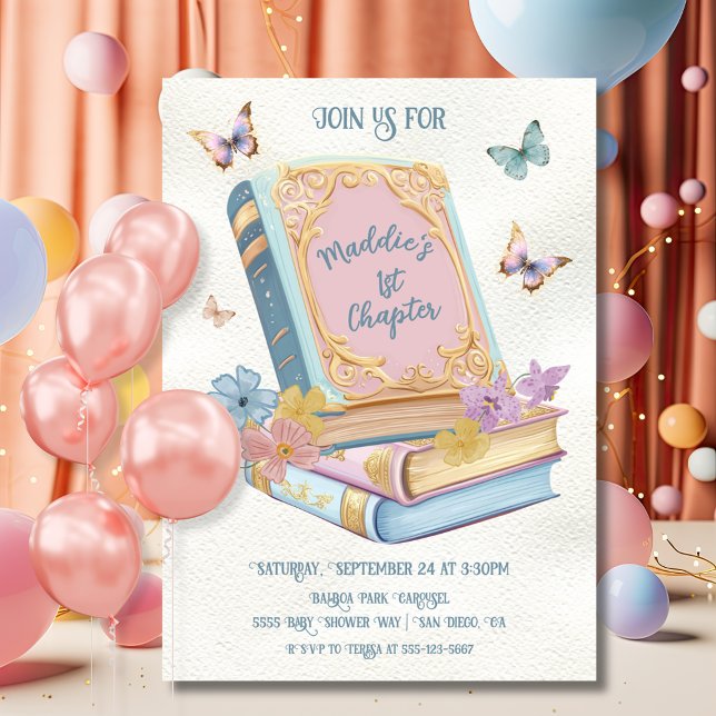1st Chapter storybook birthday party Invitation (Creator Uploaded)