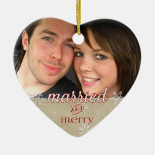 1st Christmas 20xx - Married & Merry Ceramic Ornament