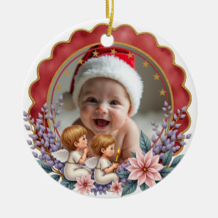 1st Christmas 2 sided Angel’s First Noel Ceramic Ornament