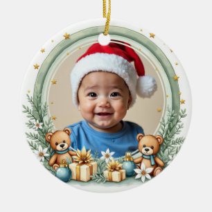 1st Christmas 2 sided, Rainbow Wishes Ceramic Ornament