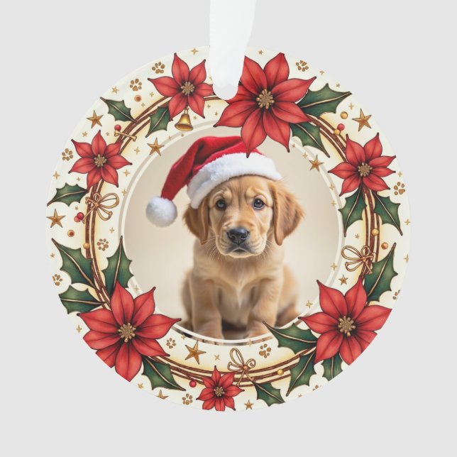 1st Christmas 2-sided Santa Paws Forever Ornament (Front)