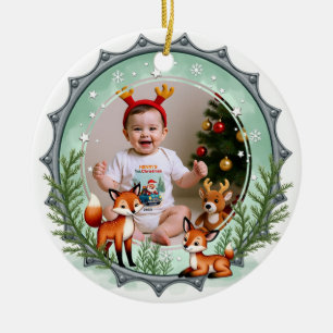 1st Christmas 2 sided, Woodland Wonder Ceramic Ornament