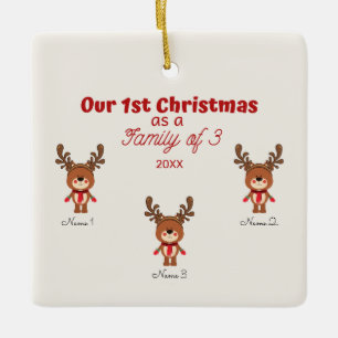 1st Christmas as a Family of 3 Ornament