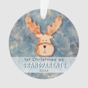 1st Christmas as Grandparents Cute Deer Holiday Ornament