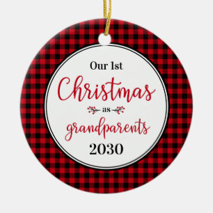 1st Christmas As Grandparents Photo Ceramic Ornament