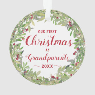 1st Christmas as Grandparents Photo Wreath Ornament