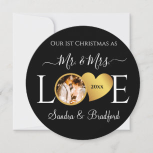 1st Christmas as Mr Mrs Newlyweds Holiday Card