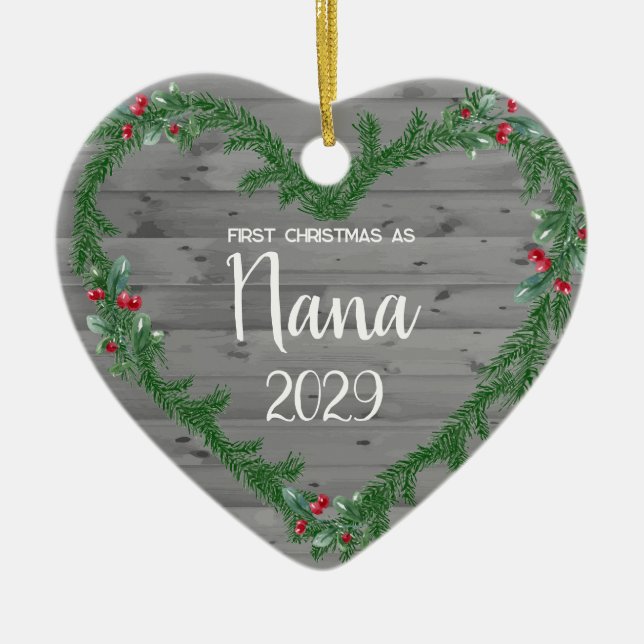 1st Christmas as Nana Ceramic Ornament (Front)