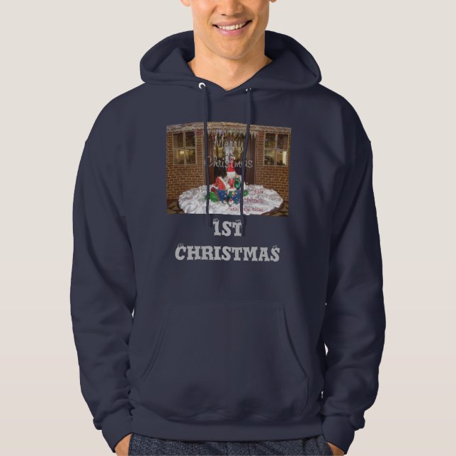 1st Christmas away from home Inspired Cool ArtText Hoodie (Front)