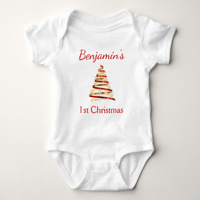 1st Christmas  Baby Bodysuit (Front)
