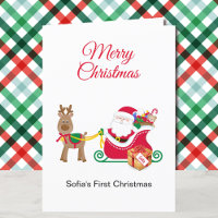 1st Christmas Baby's Personalise Name Santa Claus