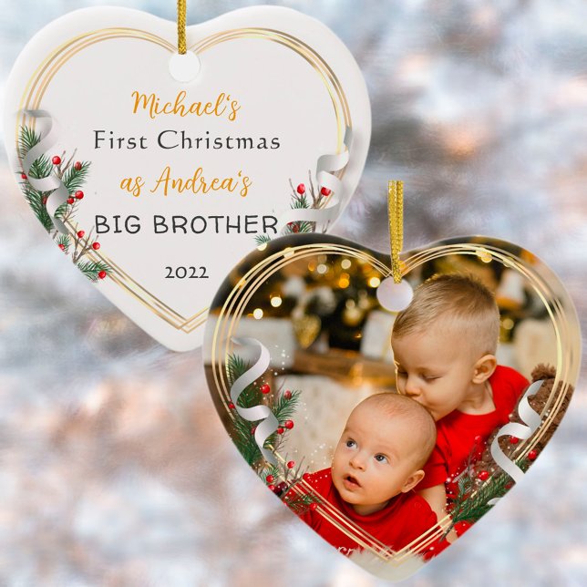 1st Christmas Big Brother Love Gold Frame Photo   Ornament (Creator Uploaded)