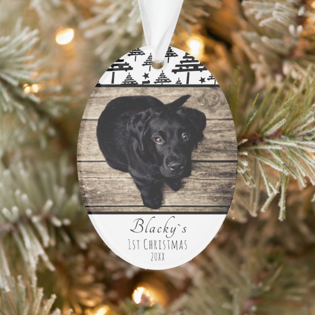 1st Christmas Dog Photo Tree Pet Keepsake Ornament (Tree)
