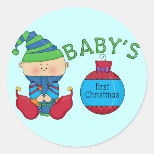 1st Christmas Elf Tshirts and Gifts Classic Round Sticker
