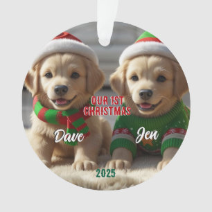 1st Christmas Golden Retriever Personalised Ornament