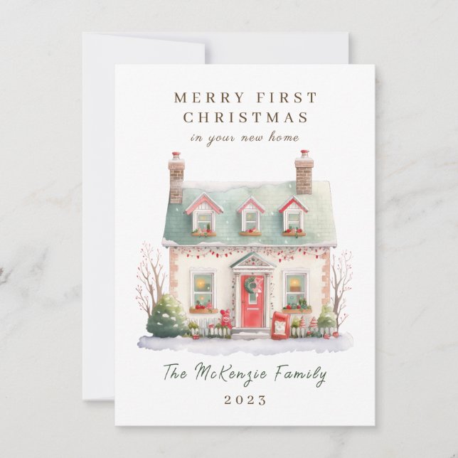 1st Christmas in New Home Holiday Card (Front)