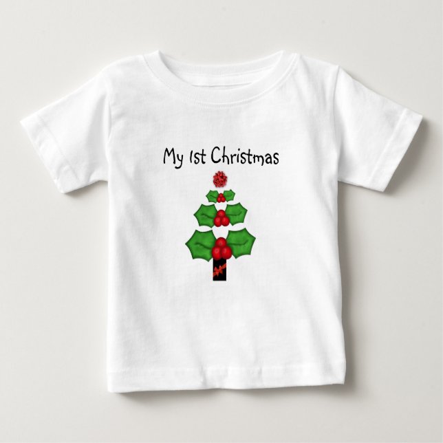 1st Christmas Infants Christmas T-shrt Baby T-Shirt (Front)