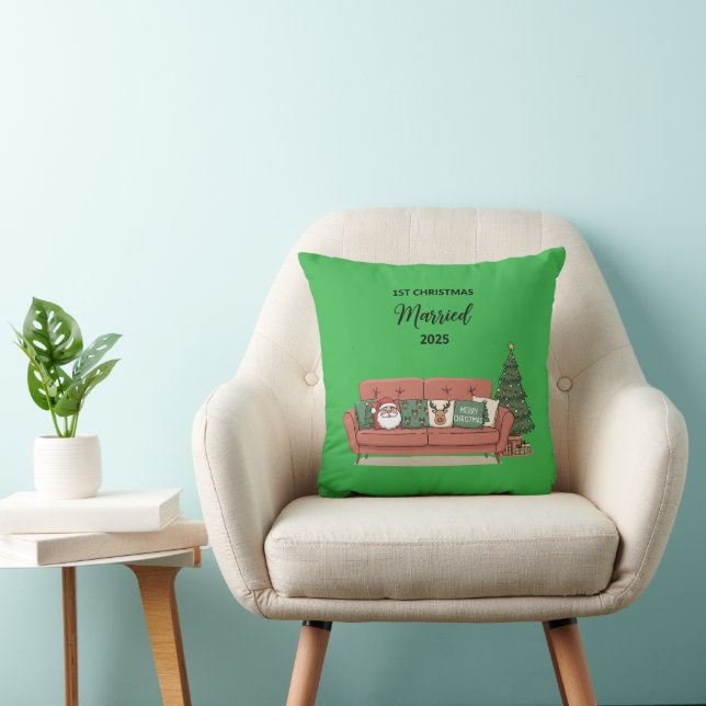 1st Christmas Married 2025 | Cute Cosy Couch Newly Cushion (Chair)